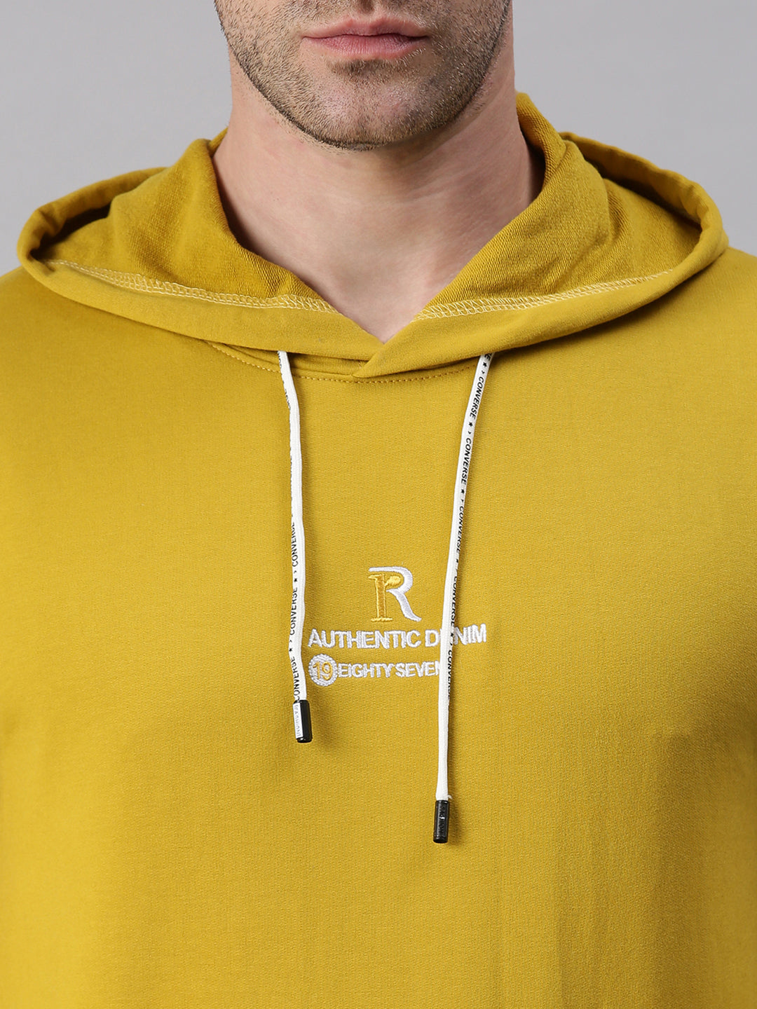 Men Printed Yellow Sweatshirt