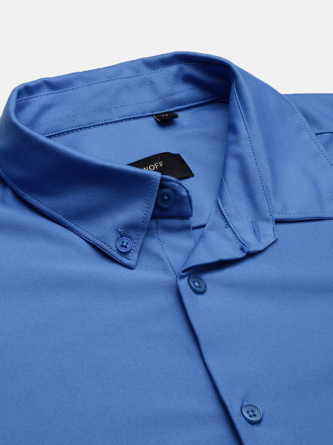 Men Blue Solid Slim Fit Shirt