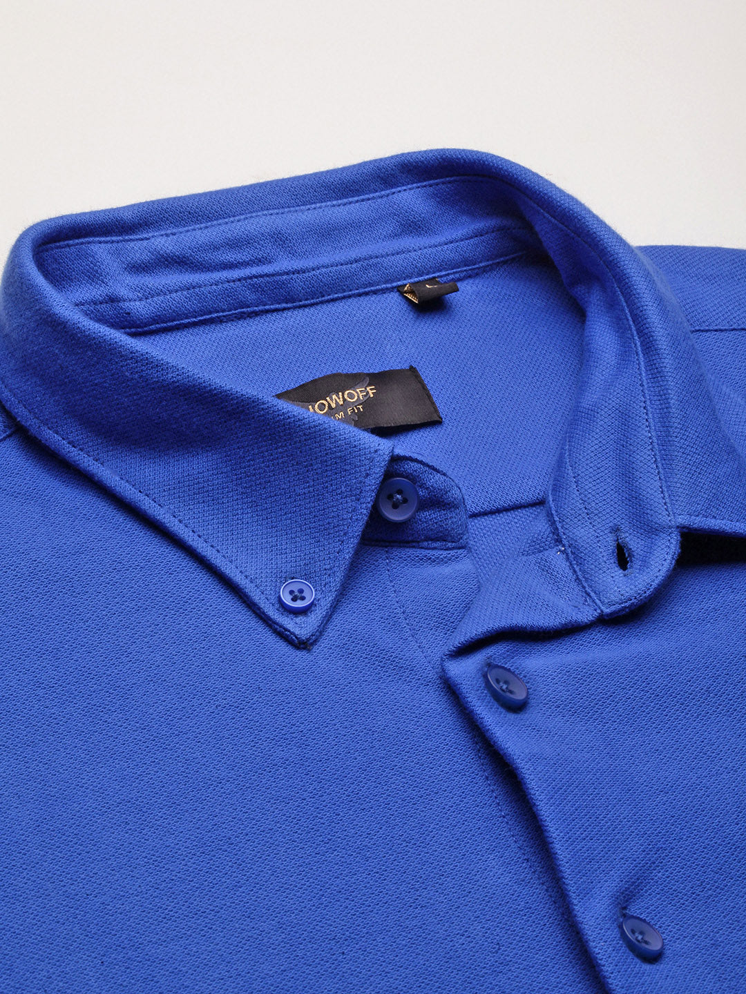 Men Blue Solid Slim Fit Shirt