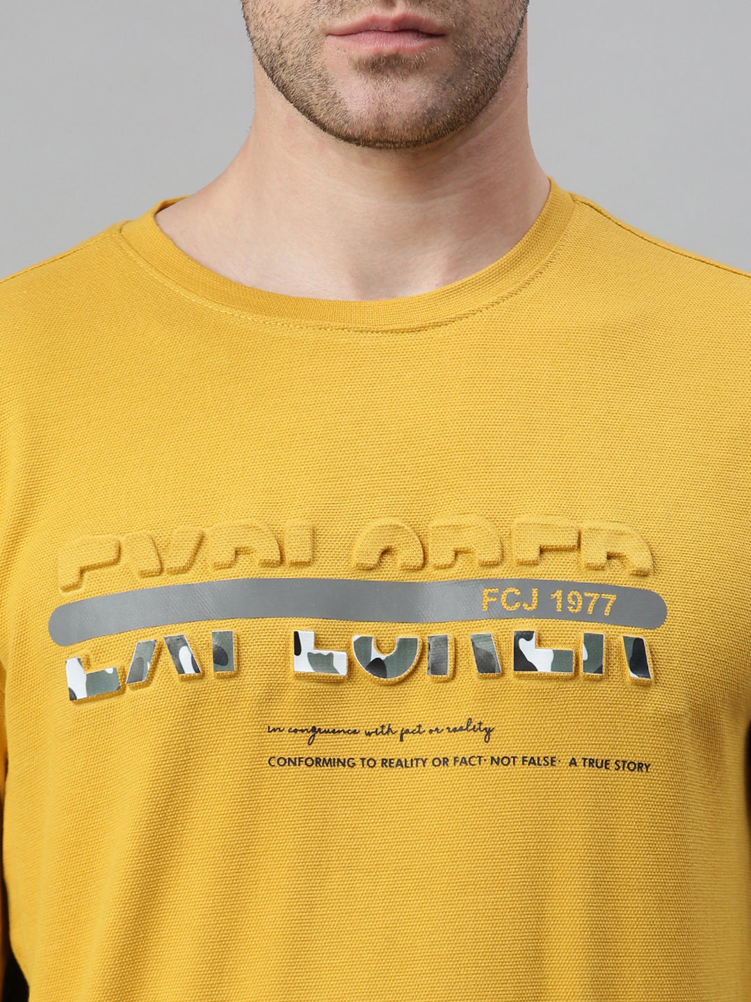 Men Solid Yellow Sweatshirt