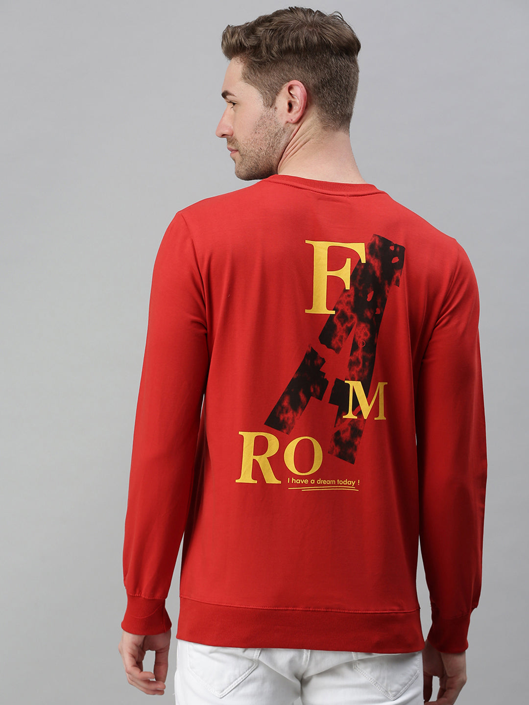 Men Graphic Red Sweatshirt