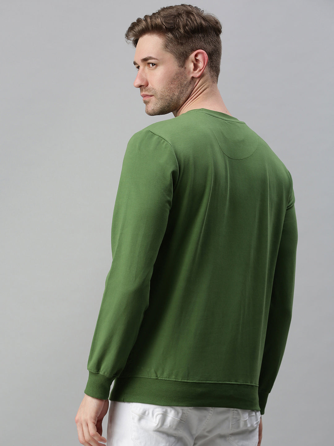 Men Printed Green Sweatshirt