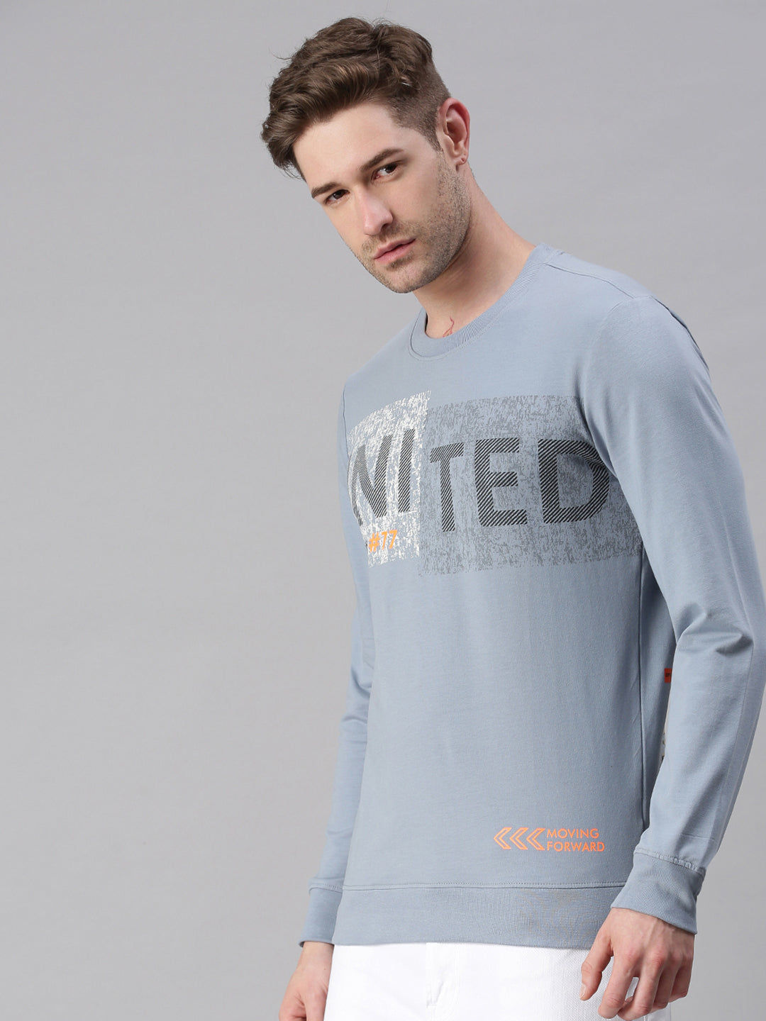 Men Printed Blue Sweatshirt