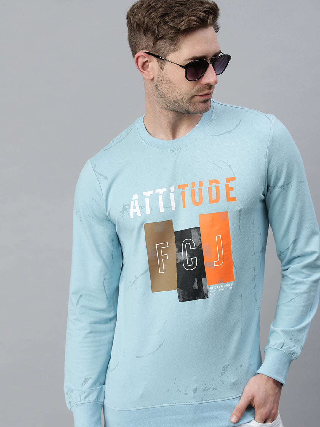 Men Printed Blue Sweatshirt