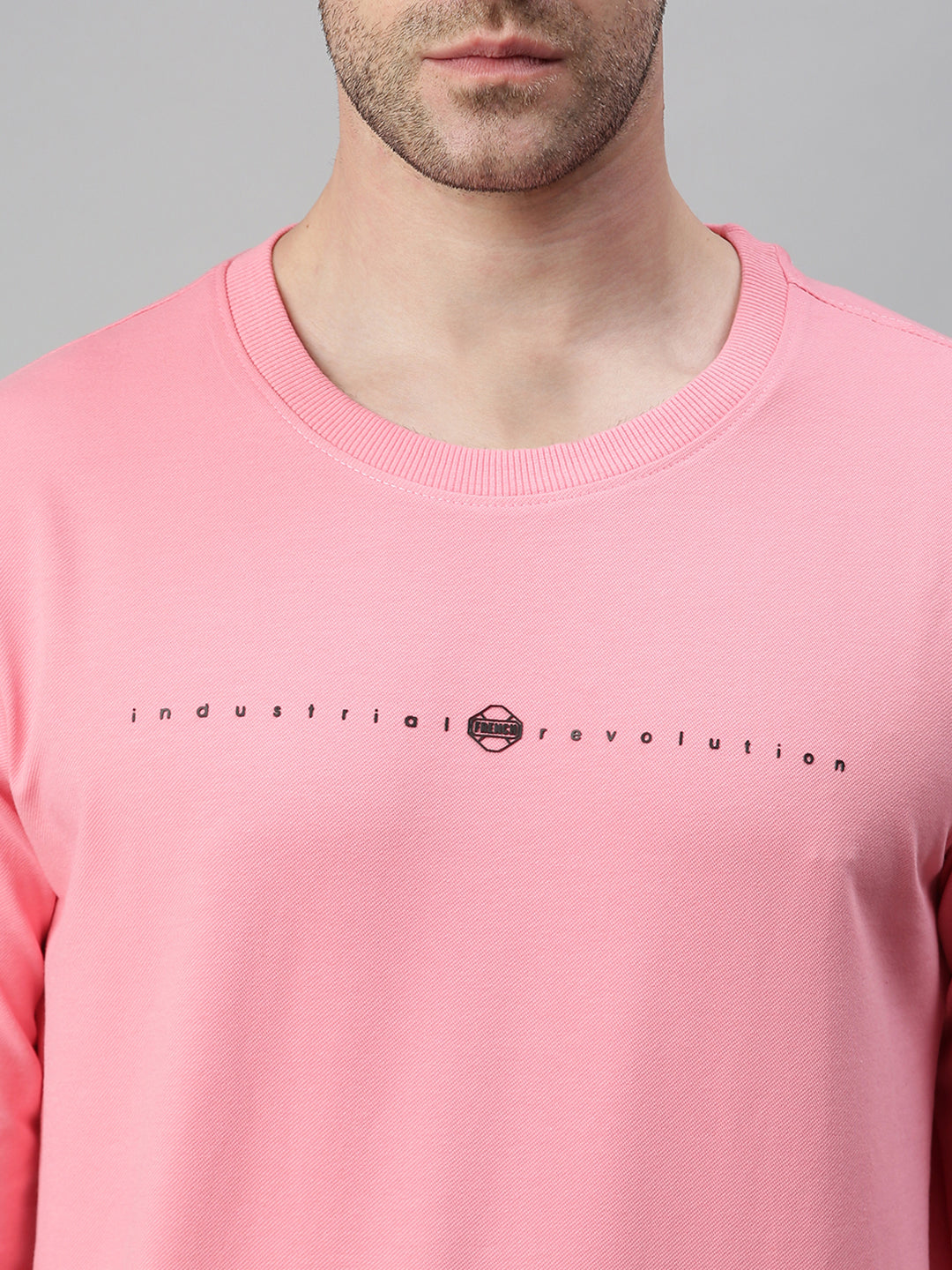 Men Solid Pink Sweatshirt