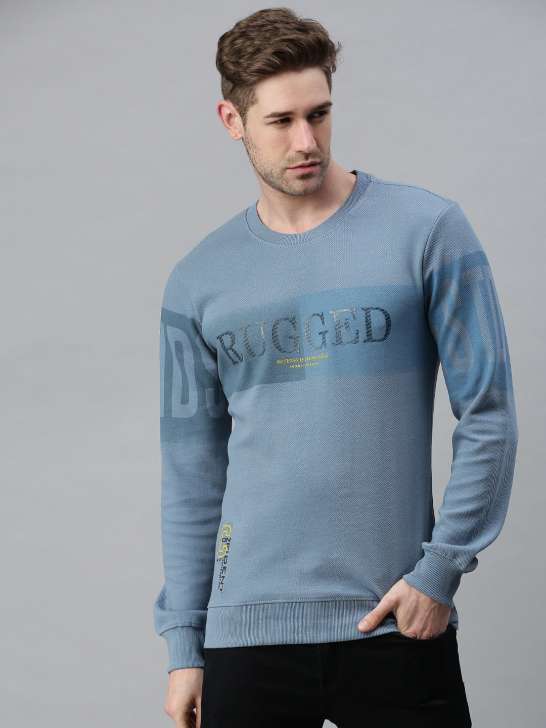 Men Printed Blue Sweatshirt