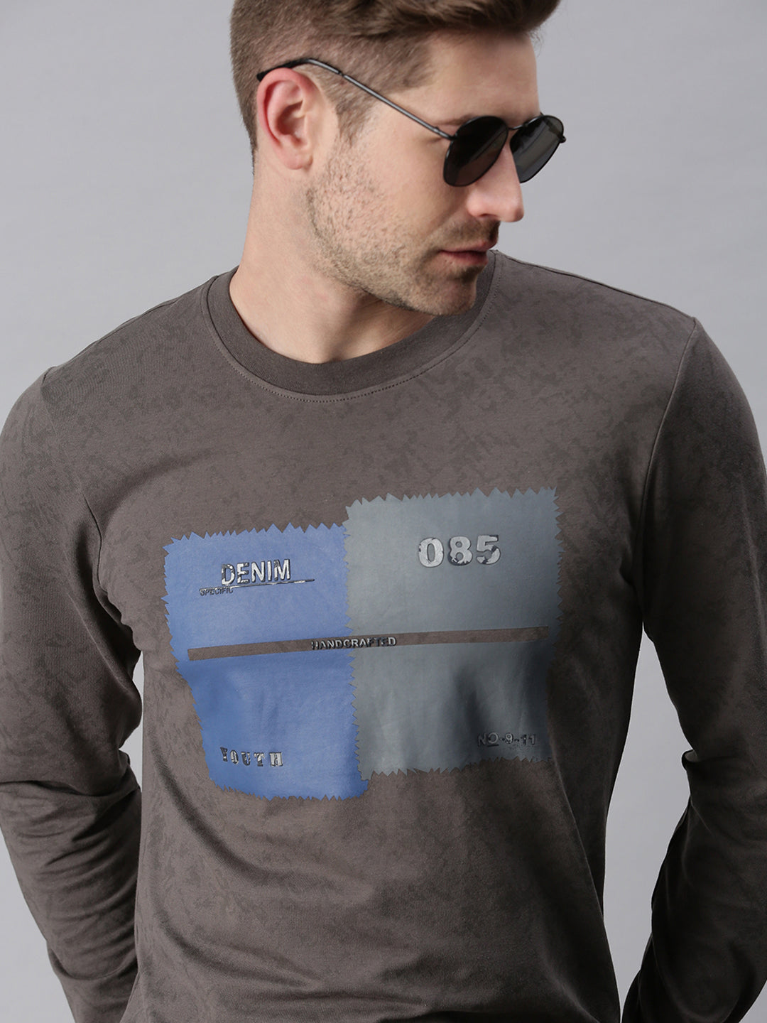 Men Printed Grey Sweatshirt