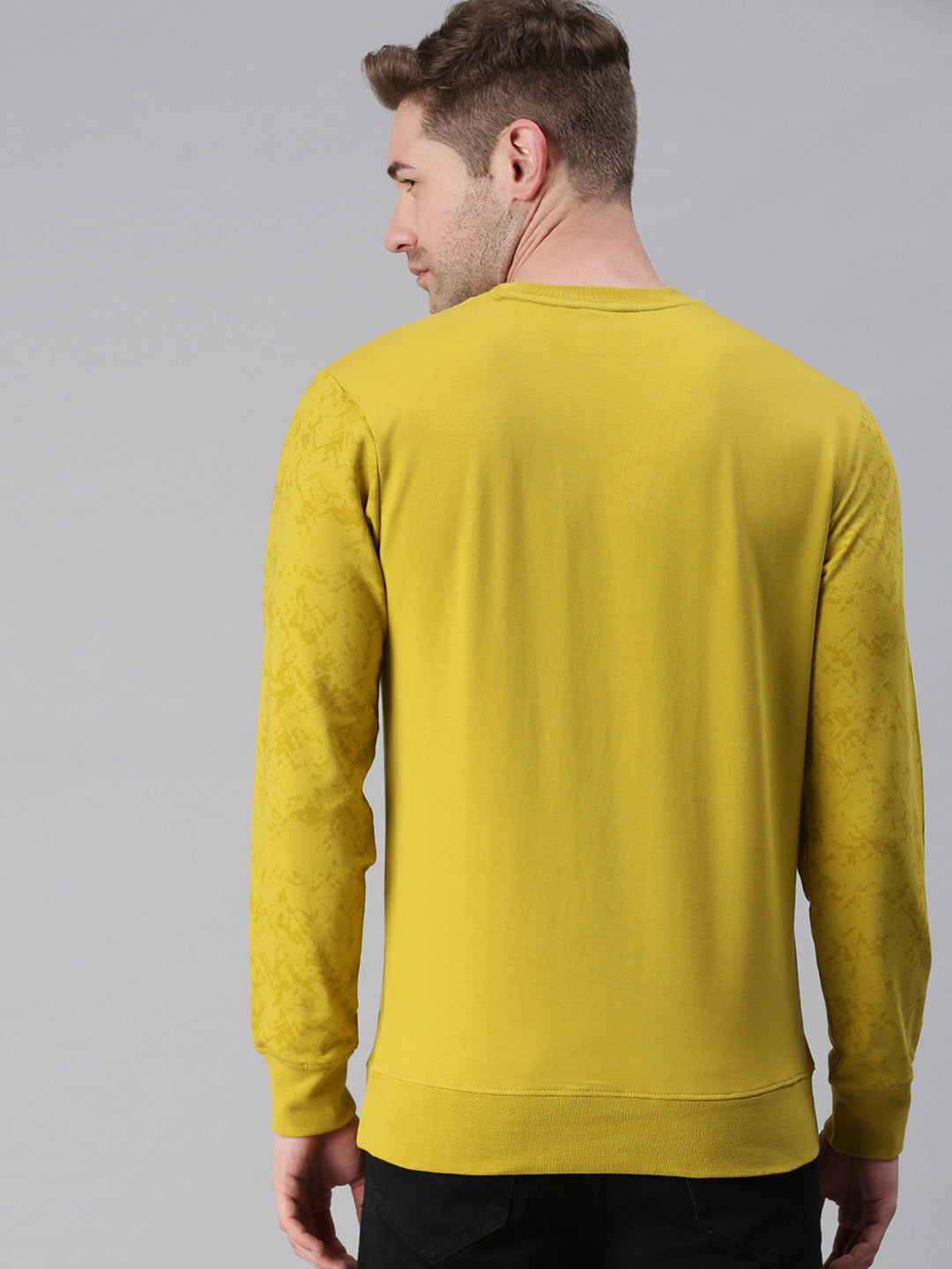 Men Graphic Yellow Sweatshirt