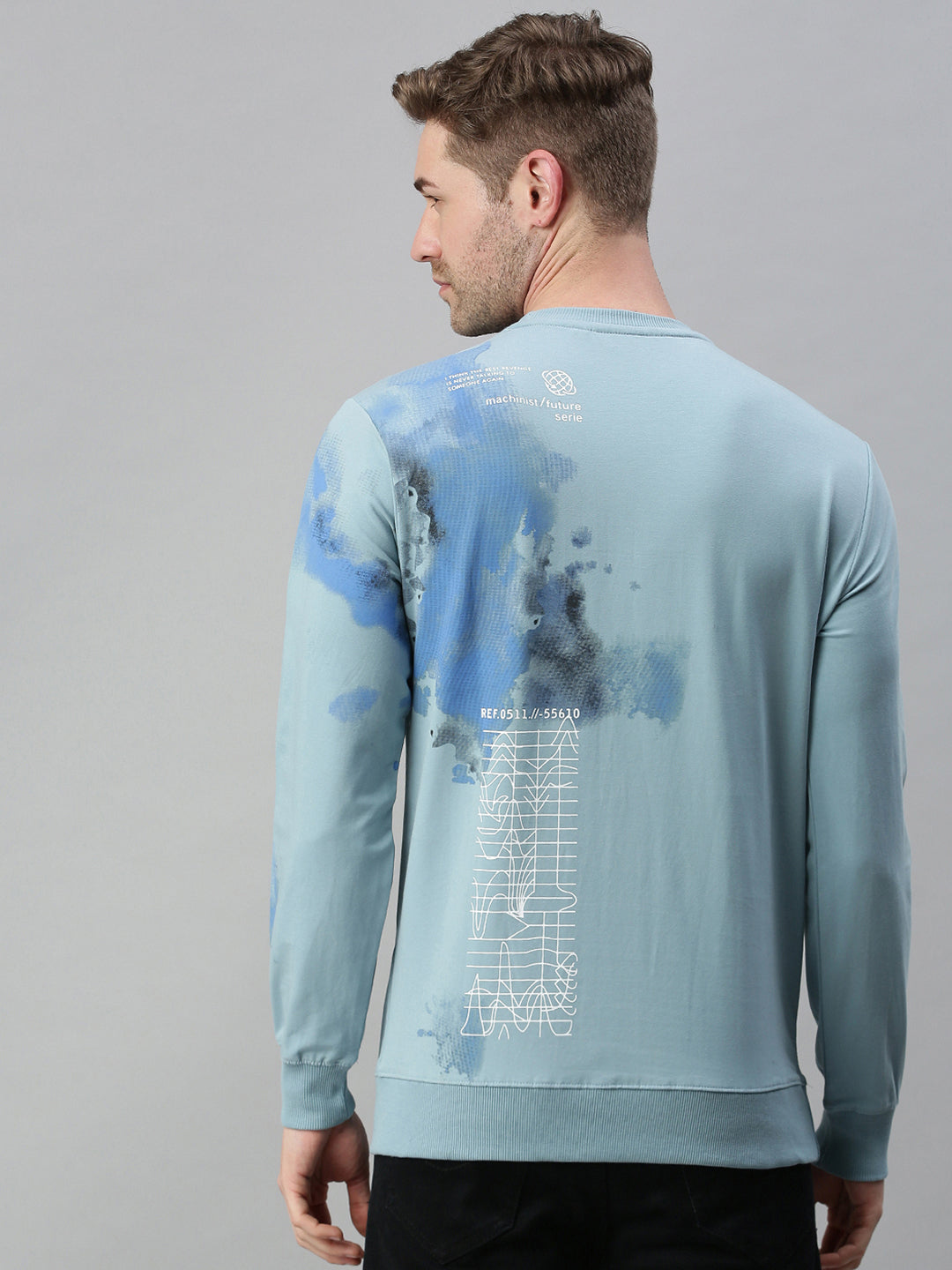 Men Printed Blue Sweatshirt