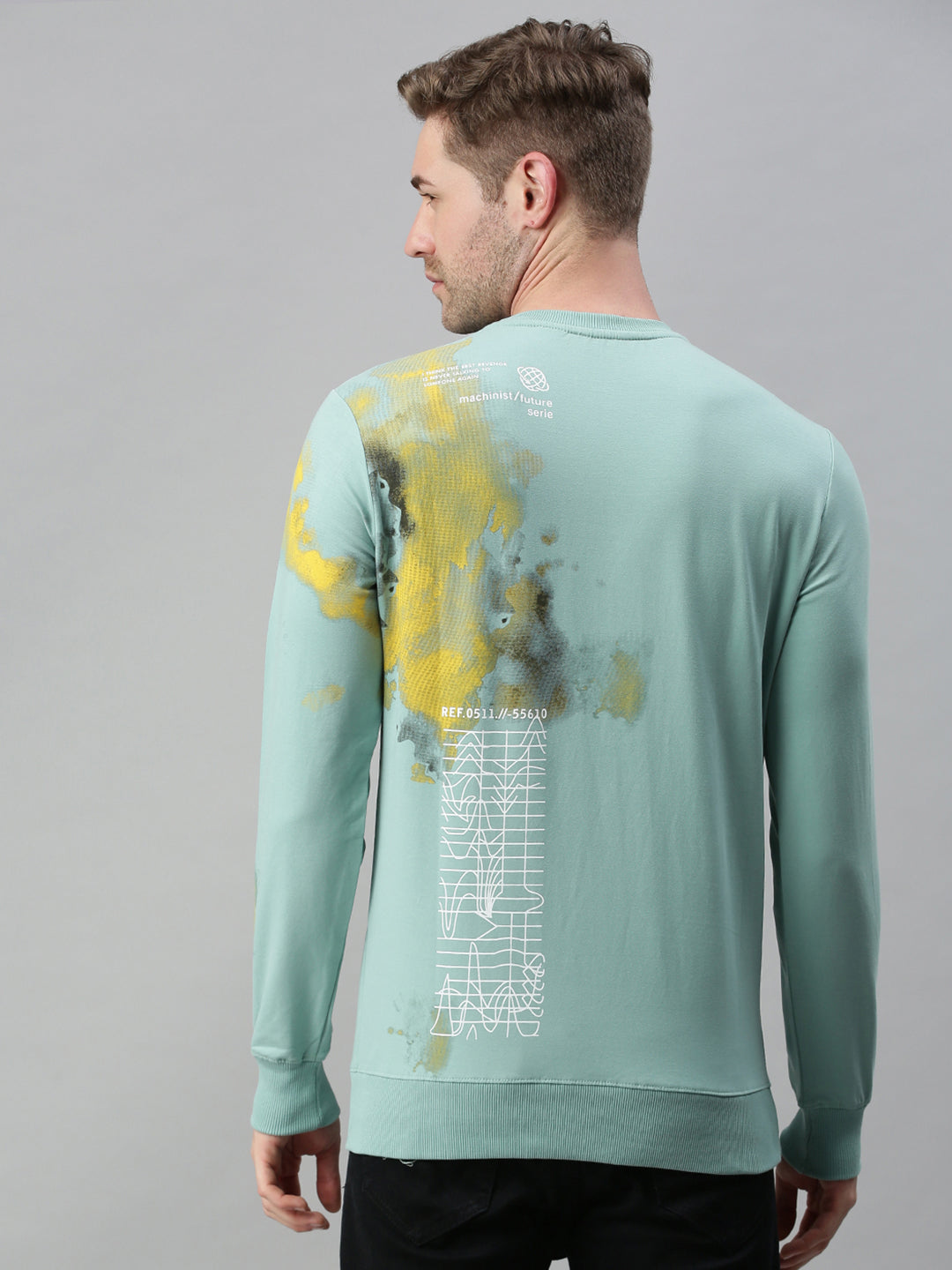 Men Printed Green Sweatshirt