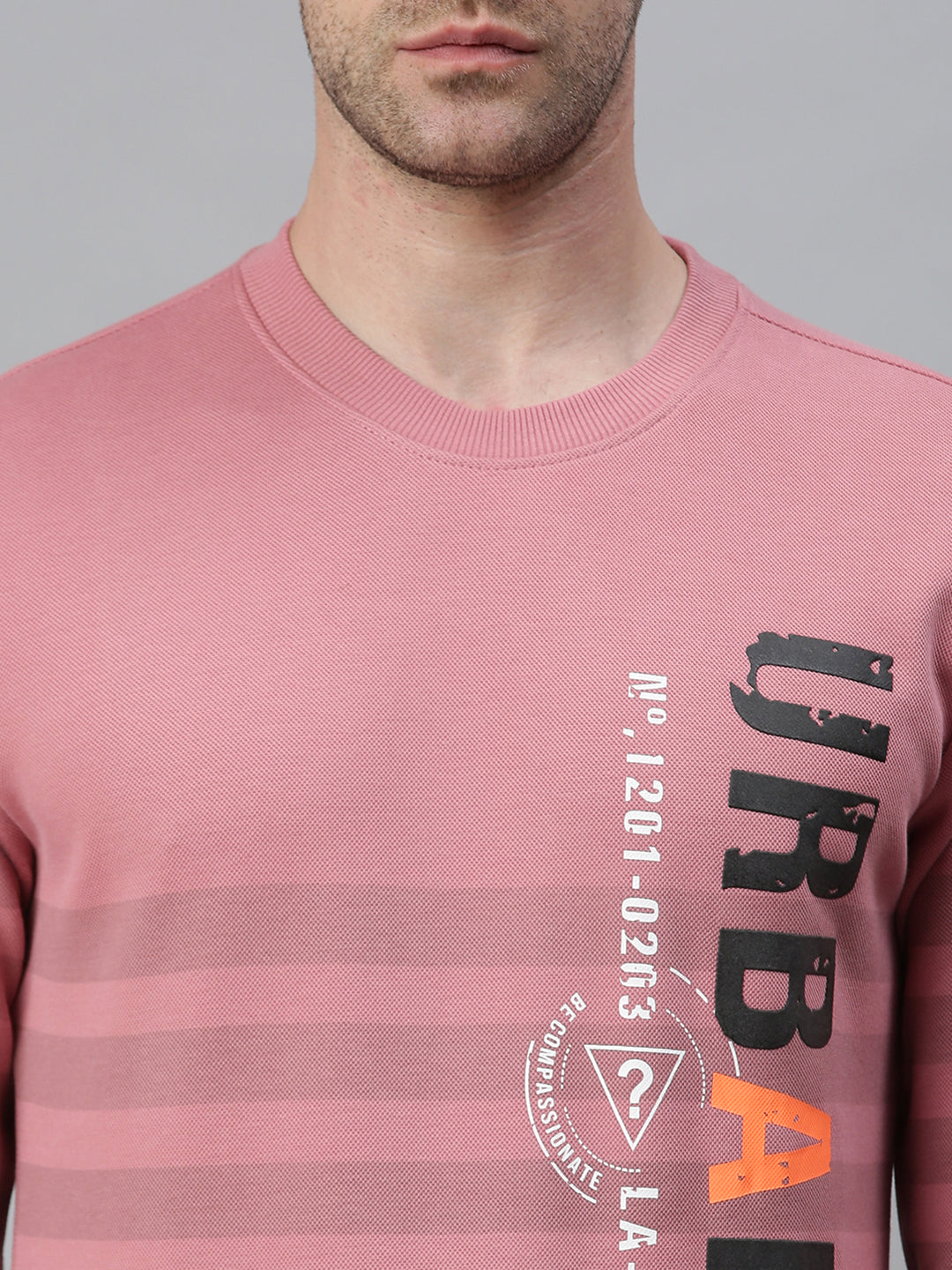 Men Printed Pink Sweatshirt