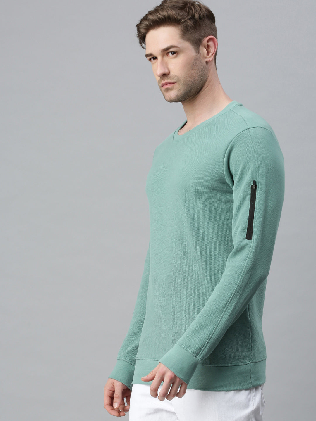 Men Printed Green Sweatshirt