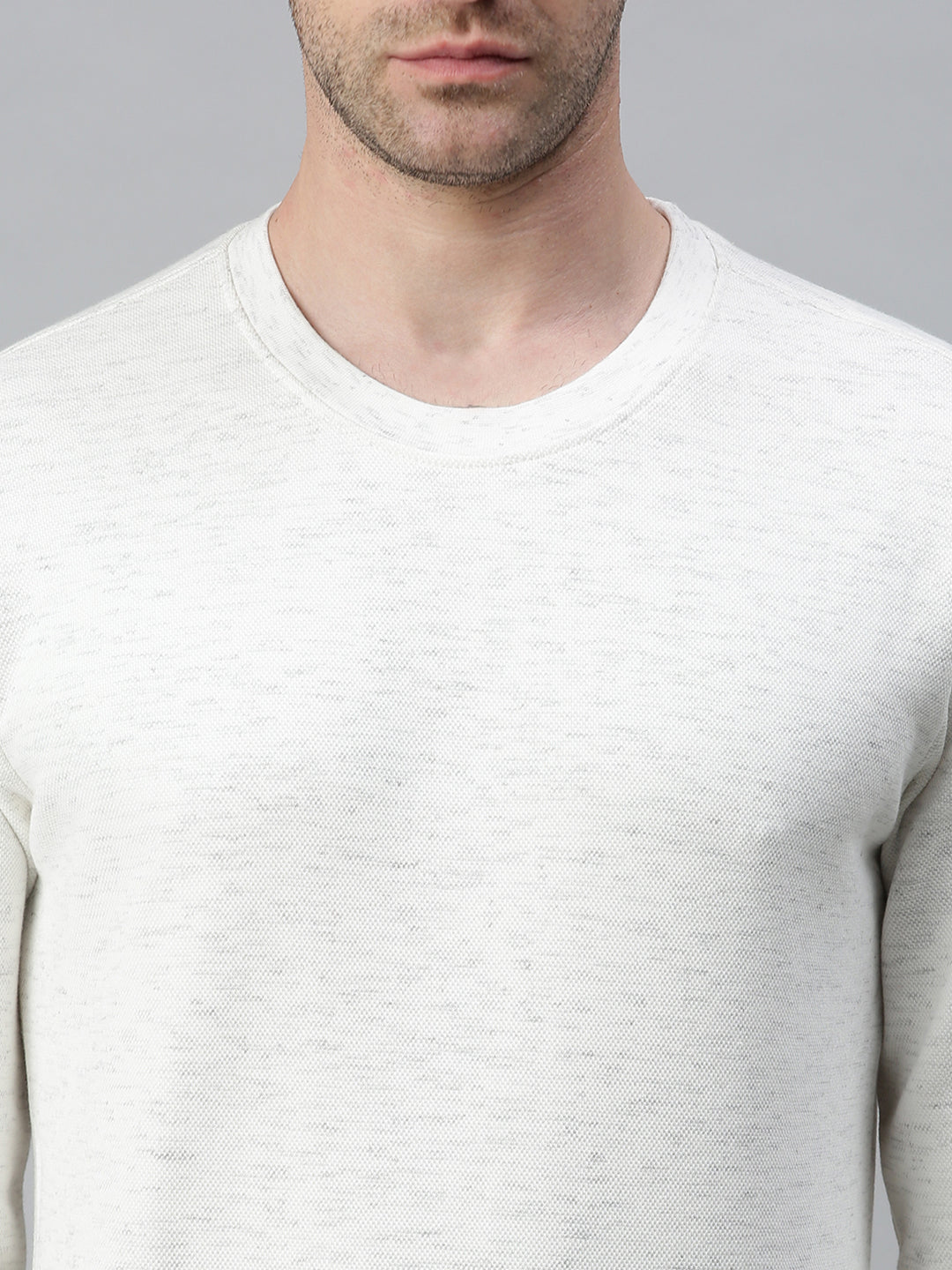 Men Solid White Sweatshirt