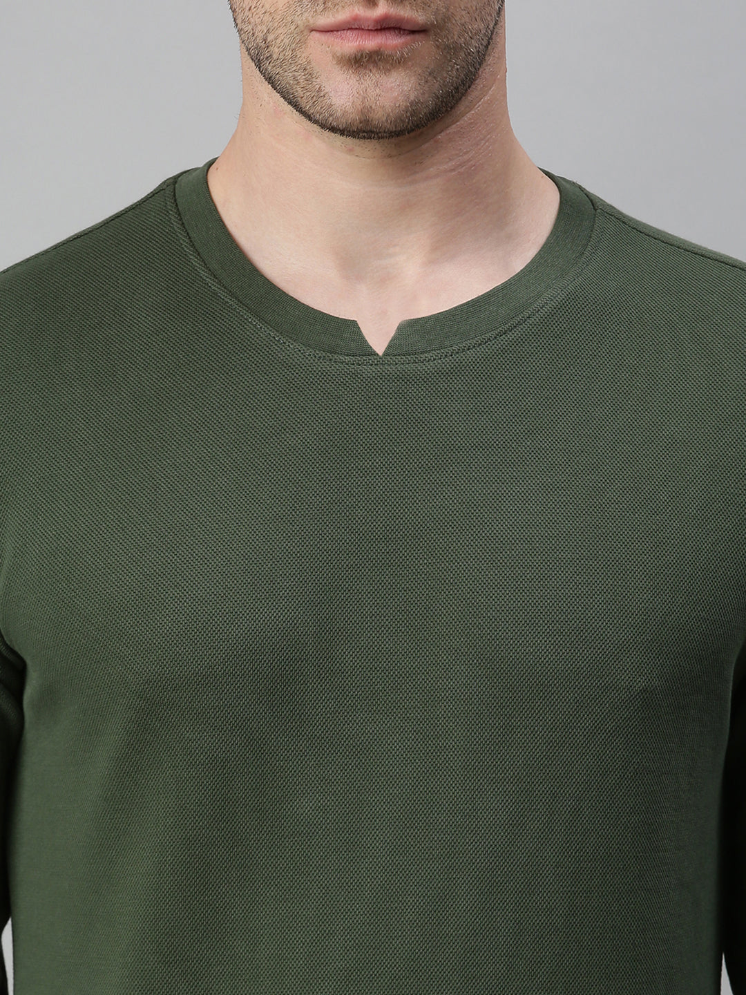 Men Solid Green Sweatshirt