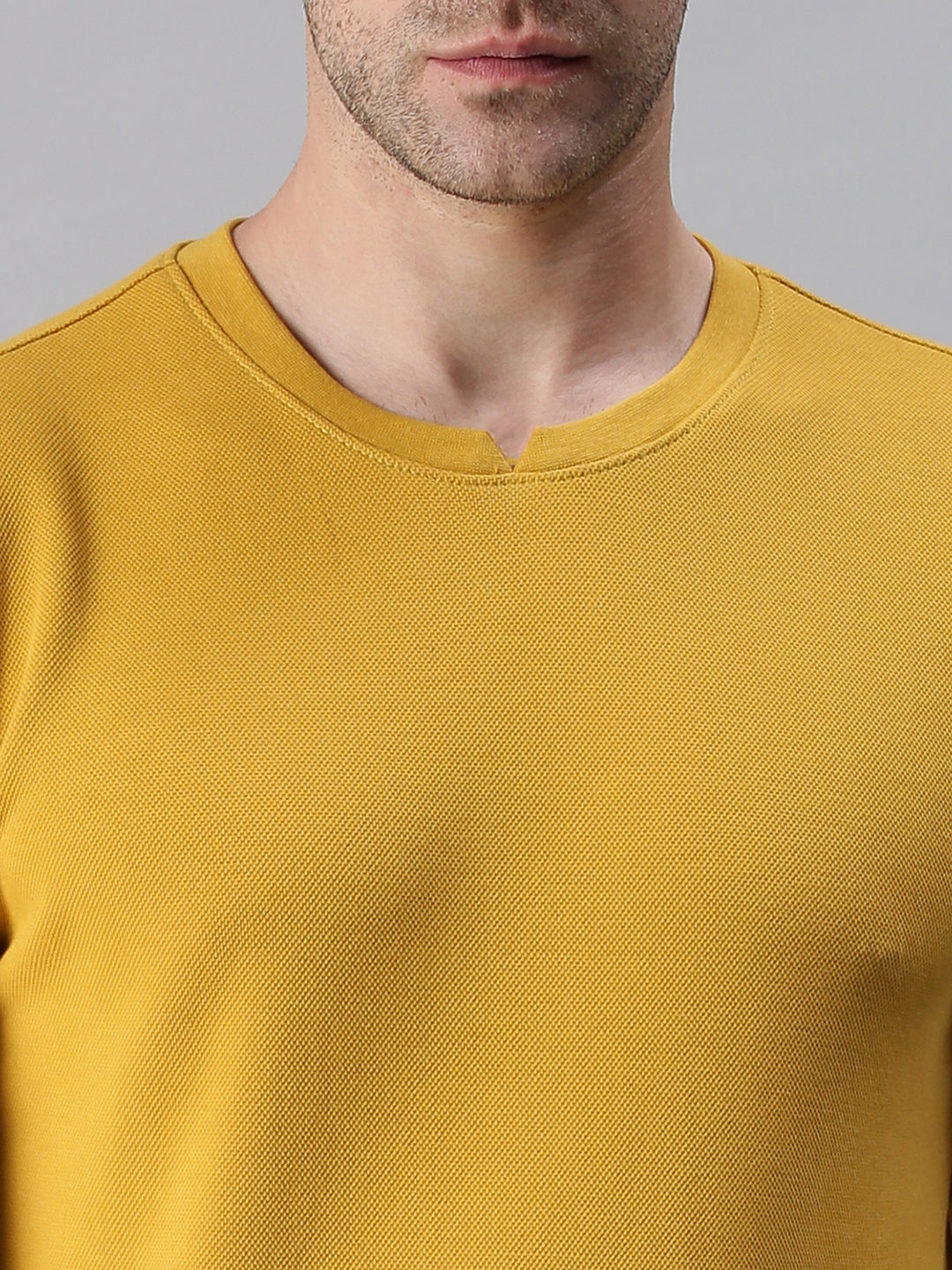 Men Solid Yellow Sweatshirt