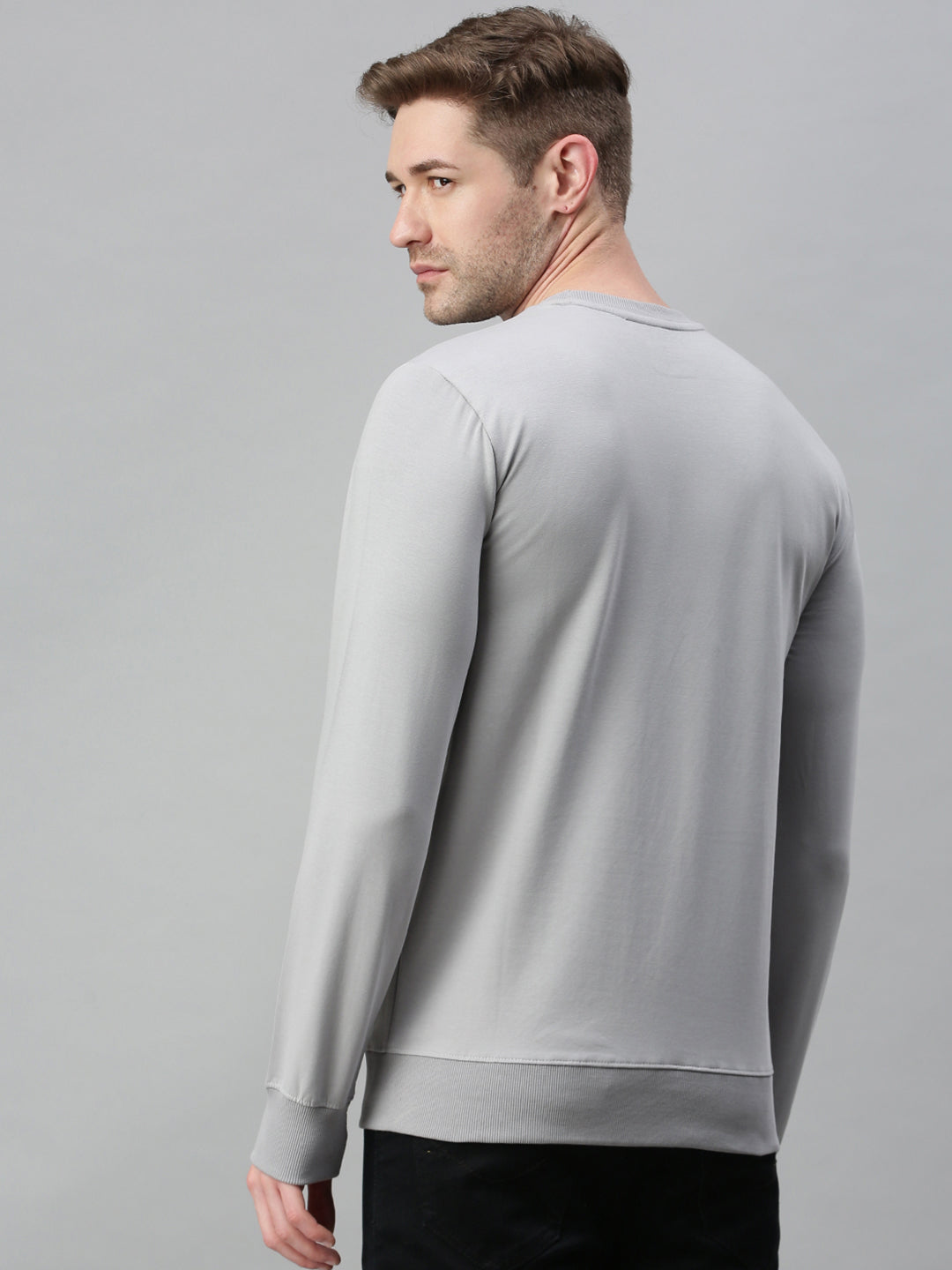 Men Solid Grey Sweatshirt