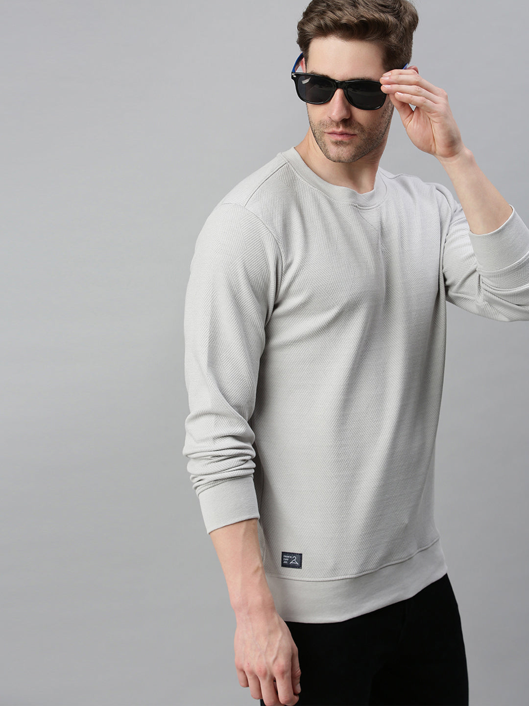 Men Solid Grey Sweatshirt