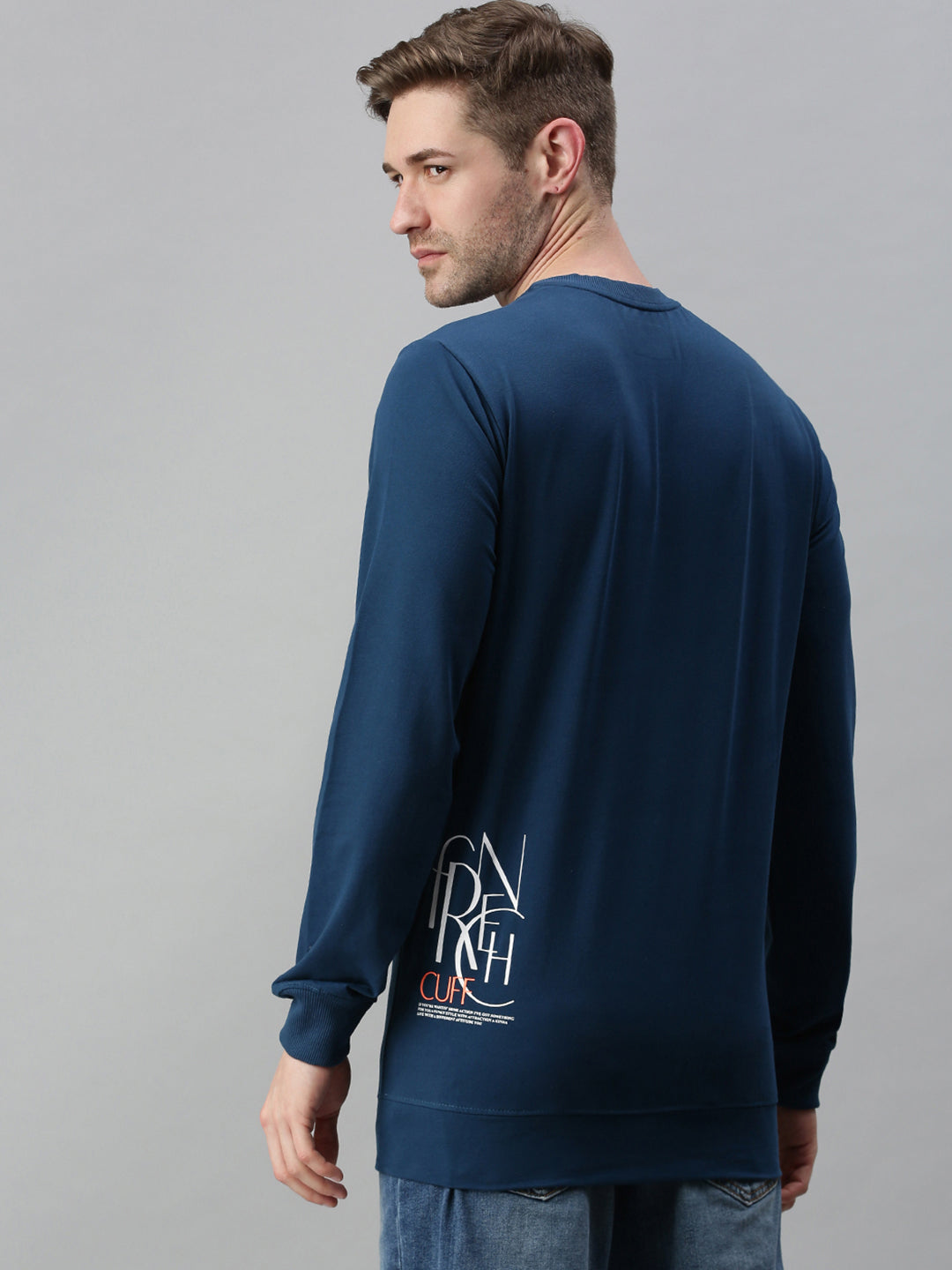 Men Printed Blue Sweatshirt