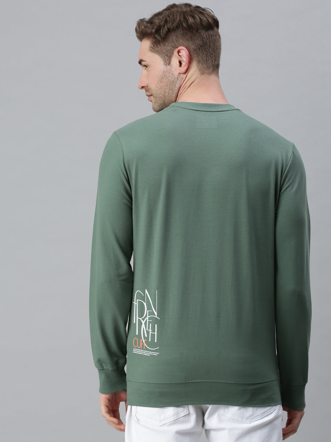 Men Printed Green Sweatshirt