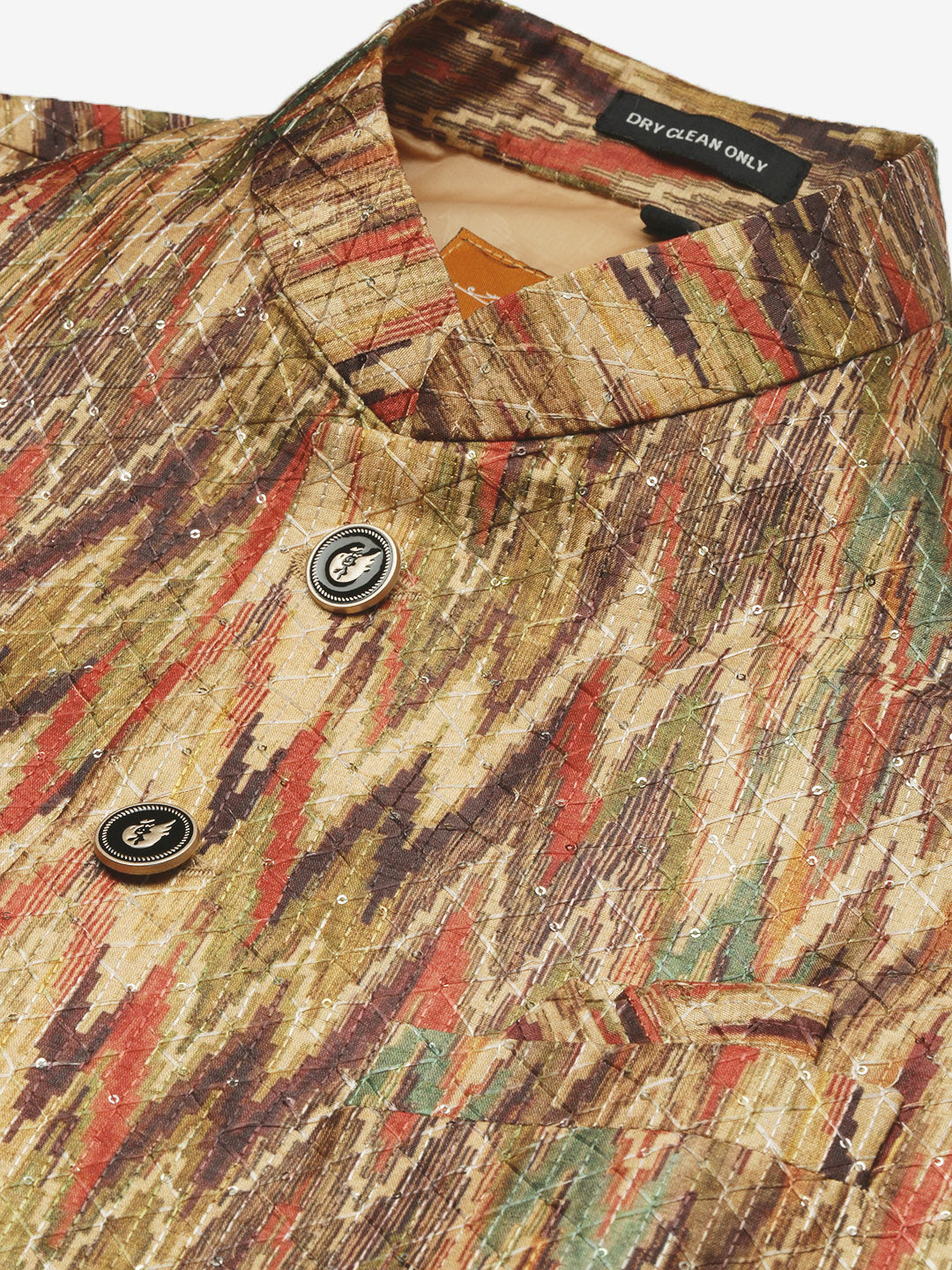 Men Embroidered Multi Slim Fit Nehru Jacket