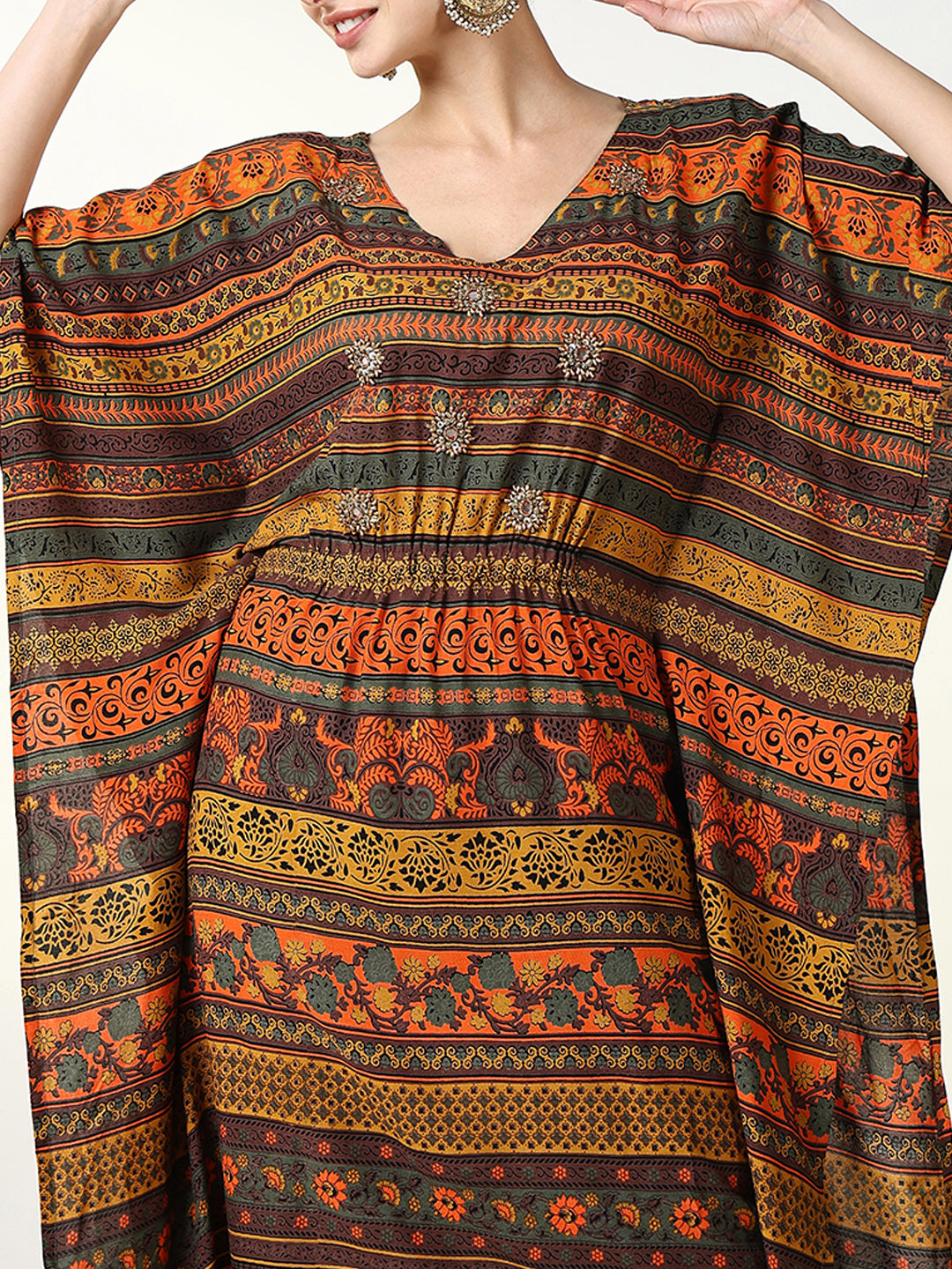 Women Graphic Multi Kaftan Kurta Set