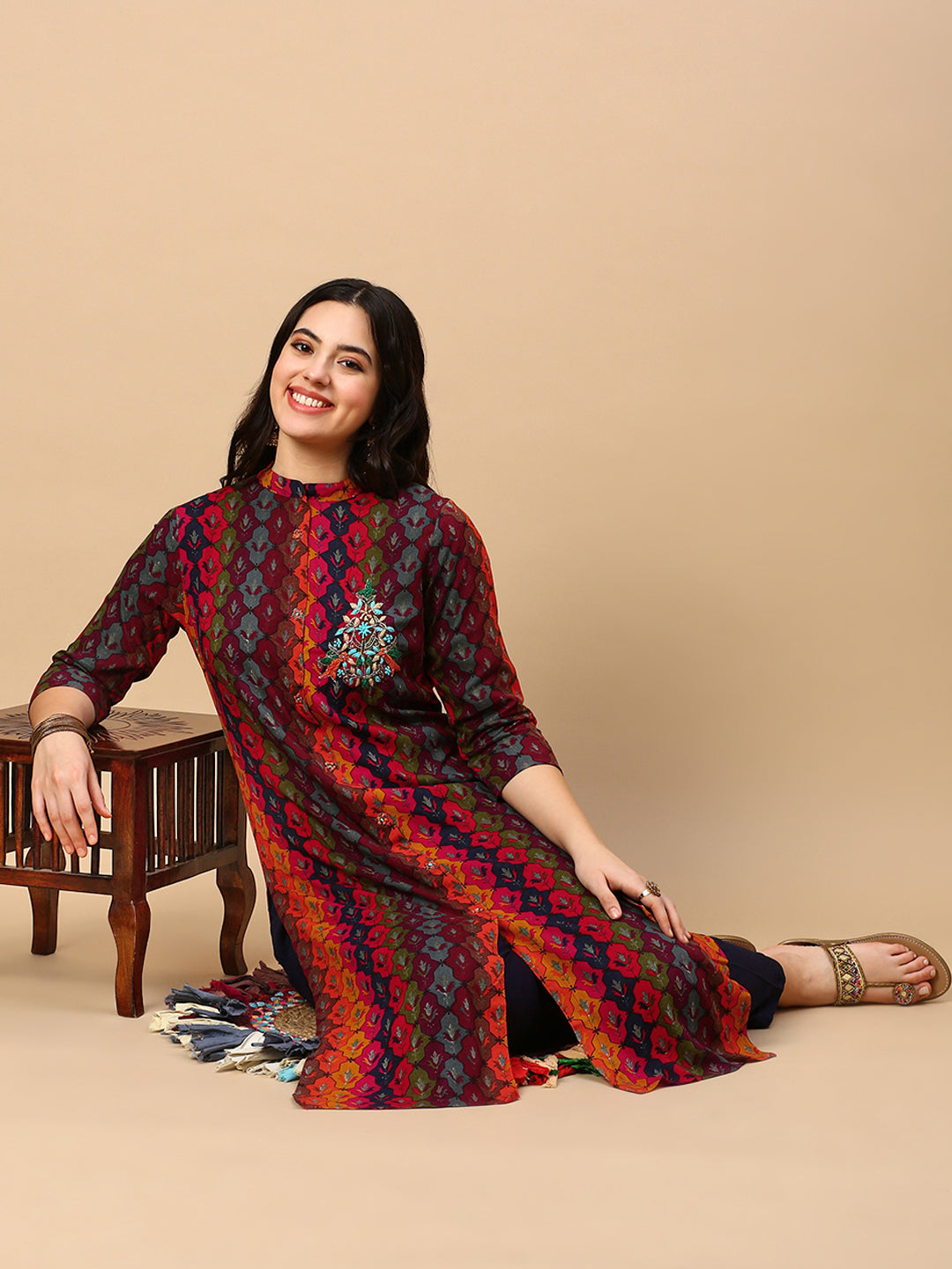 Women Multi Graphic Straight Kurta