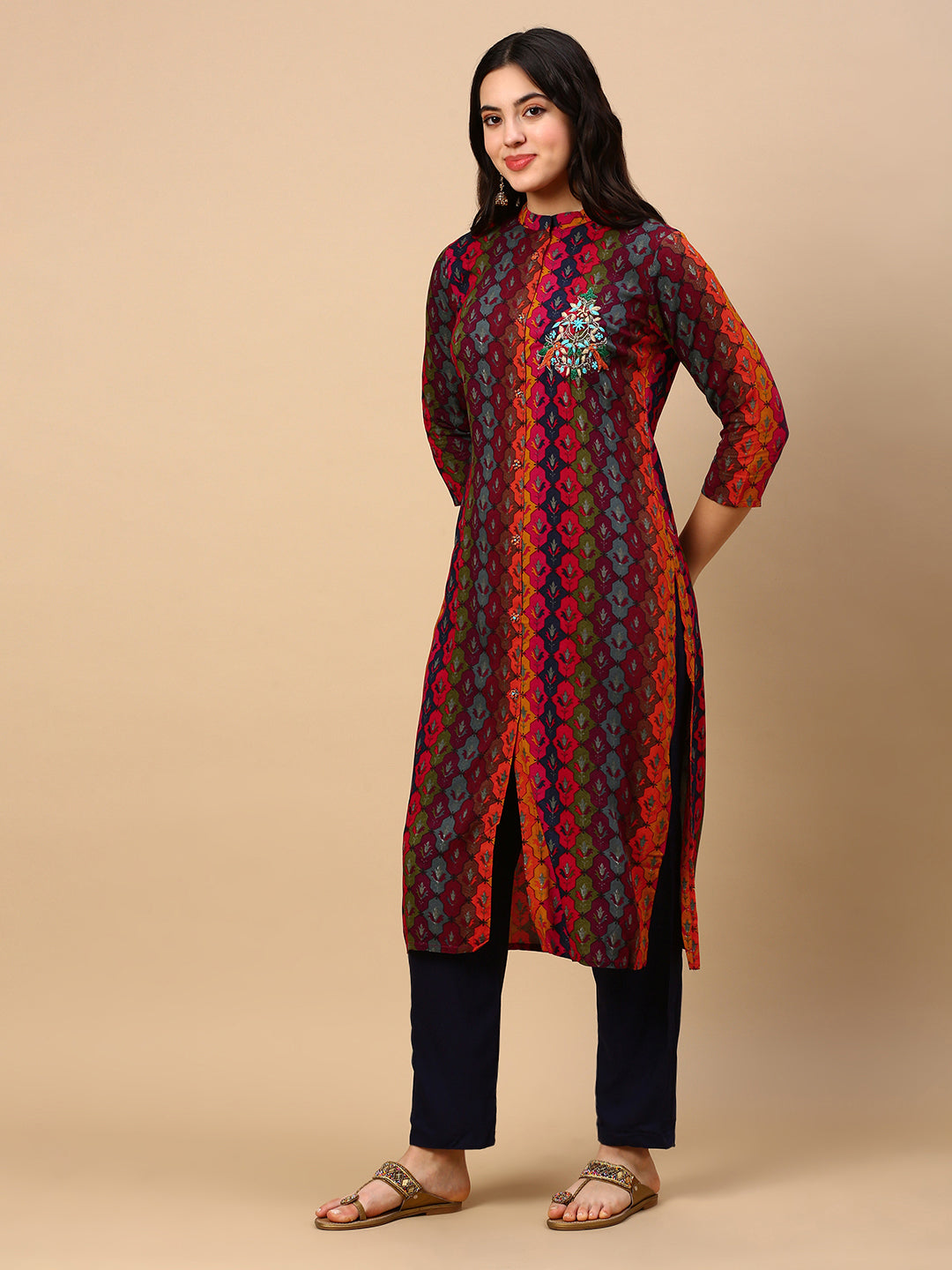 Women Multi Graphic Straight Kurta