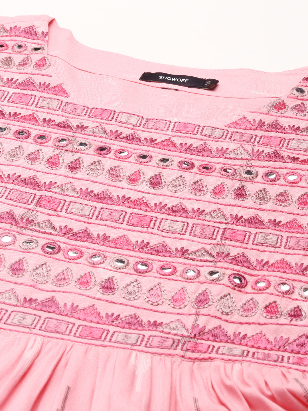 Women Printed Pink A-Line Kurta