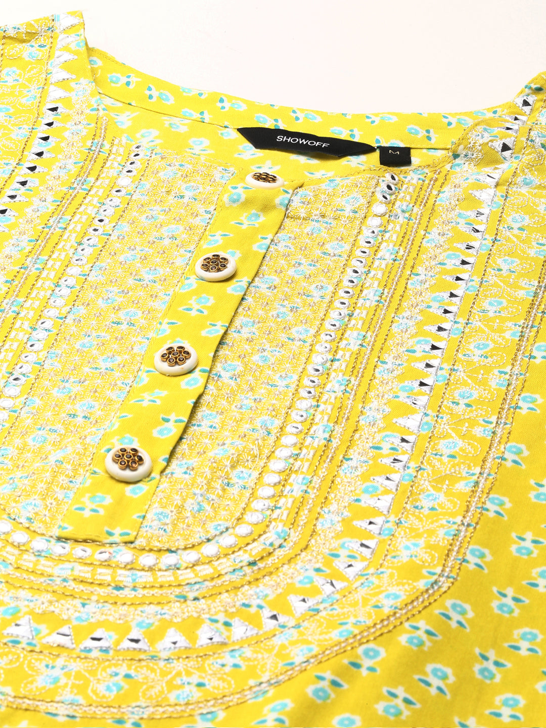 Women Floral Yellow Straight Kurta Set with Dupatta