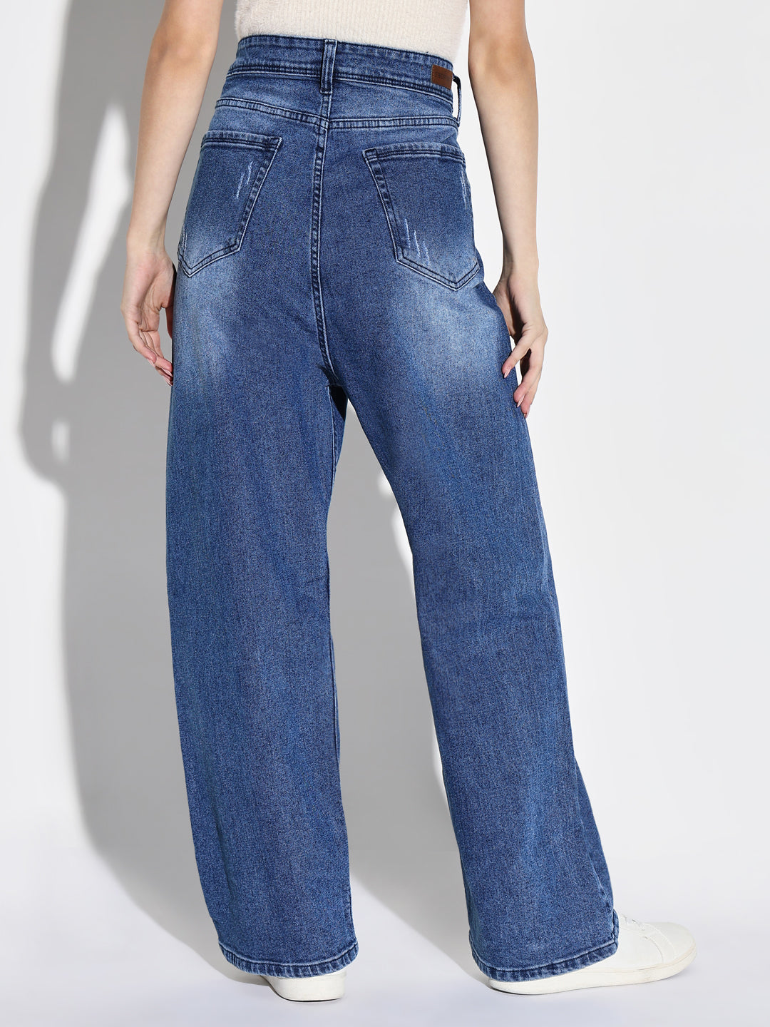 Women Blue Wide Leg Jeans