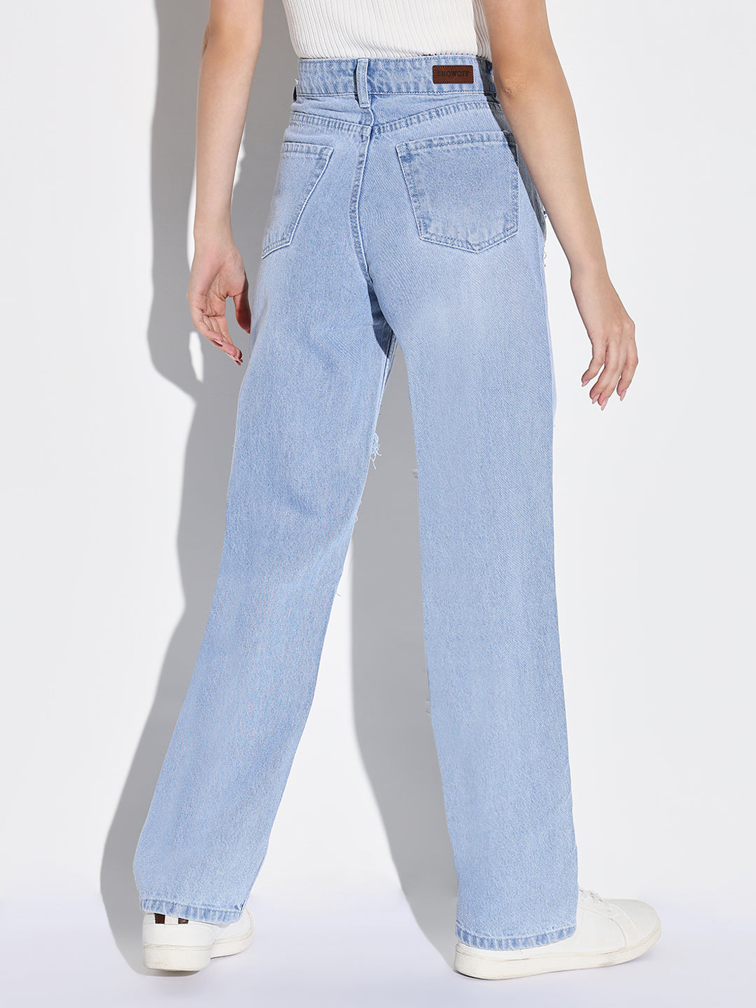 Women Blue Wide Leg Jeans