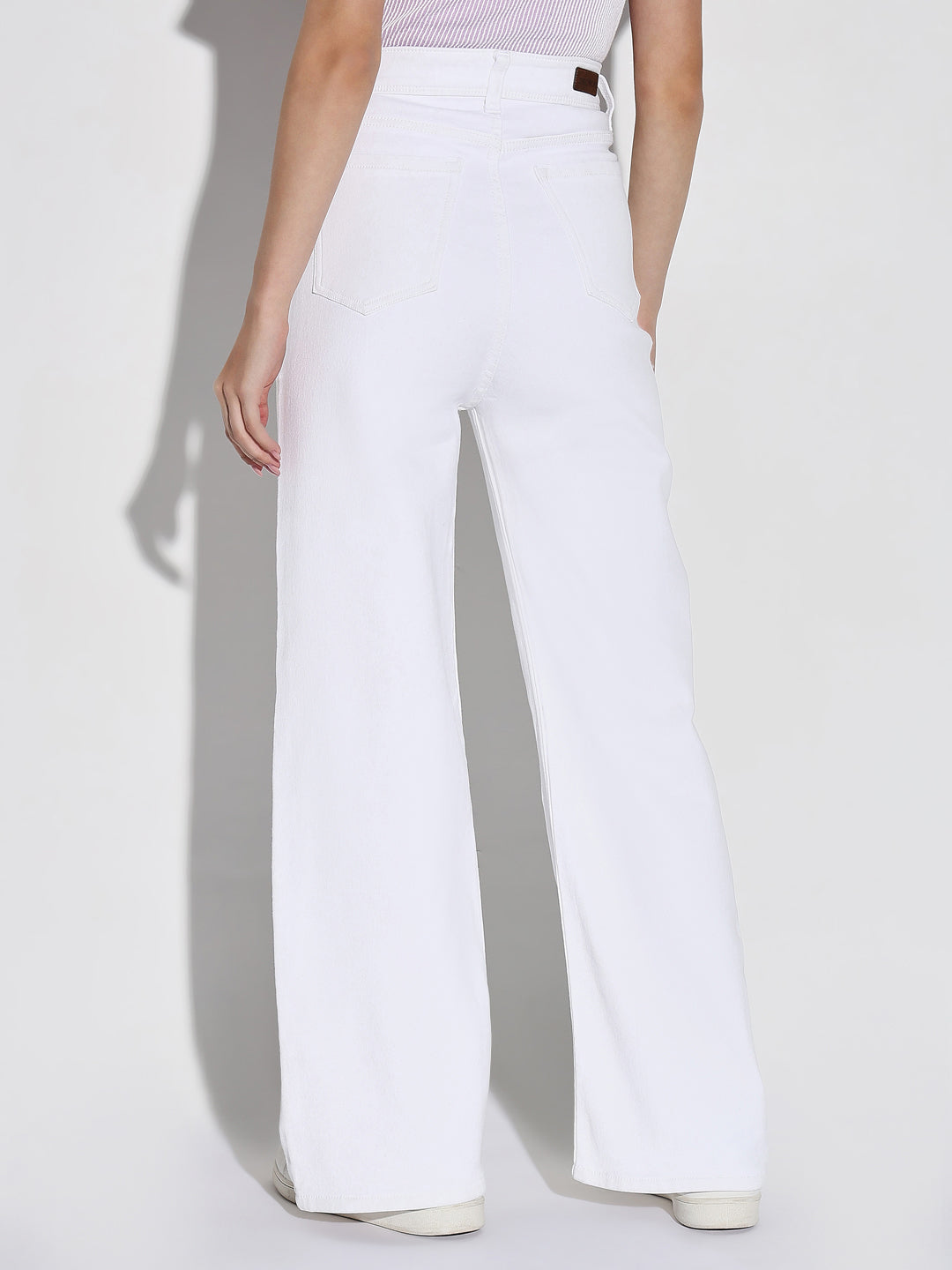 Women White Wide Leg Jeans