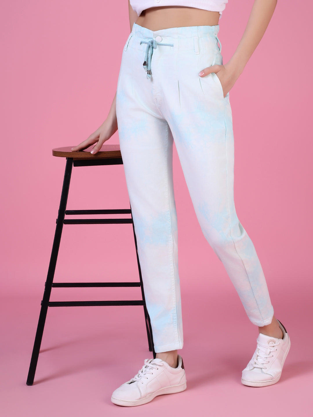 Women White Solid Regular Fit Denim Jeans