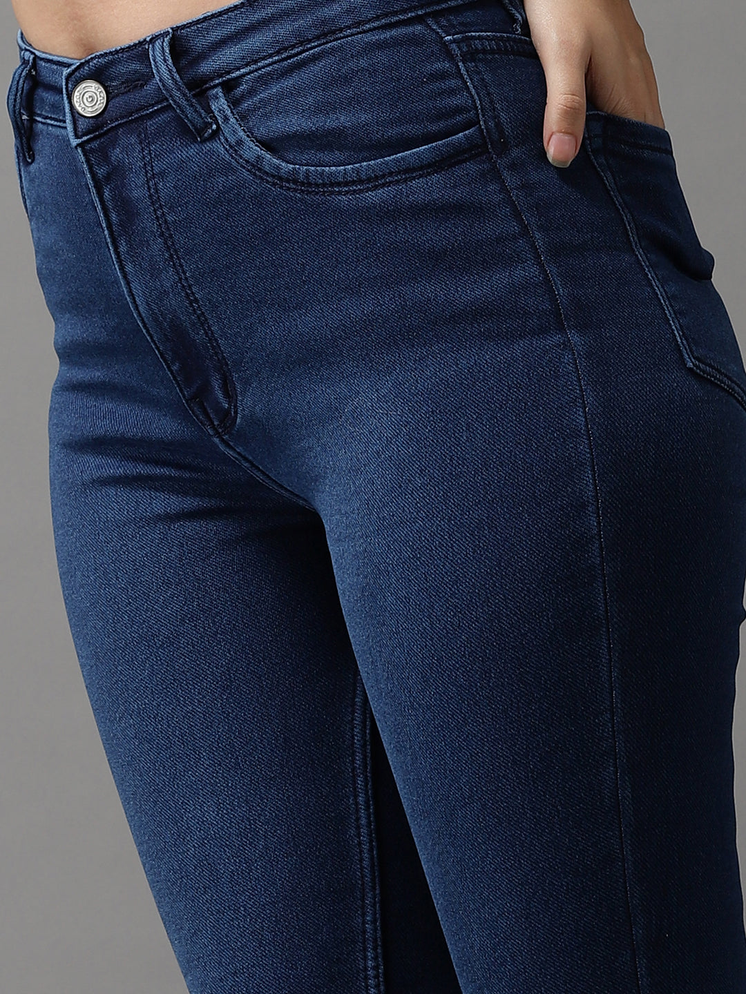 Women Solid Blue Skinny Fit Denim Jeans