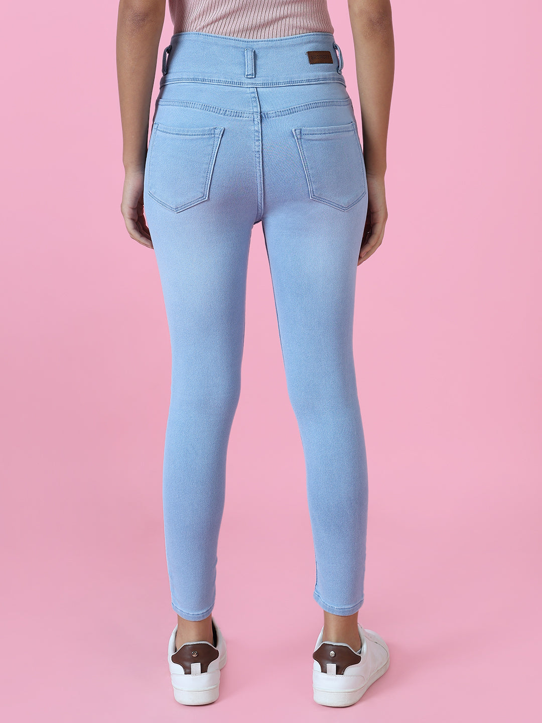 Women's Blue Solid Skinny Fit Denim Jeans