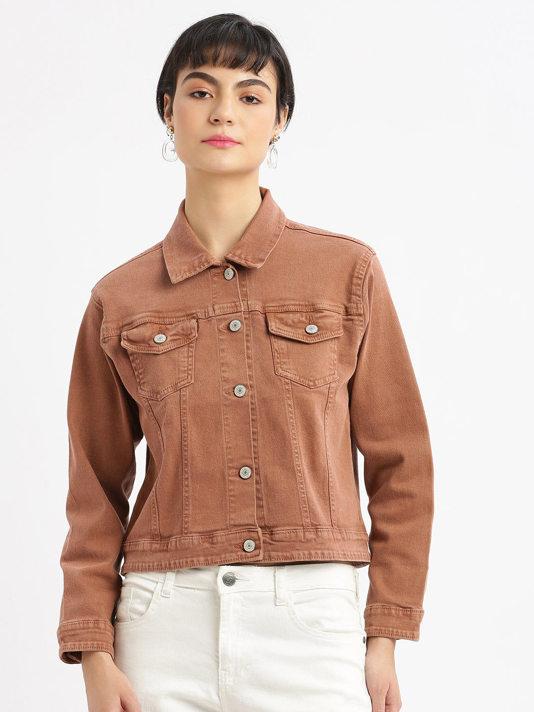 Women Brown Denim Jacket