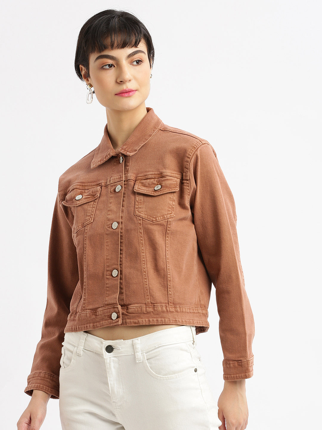 Women Brown Denim Jacket