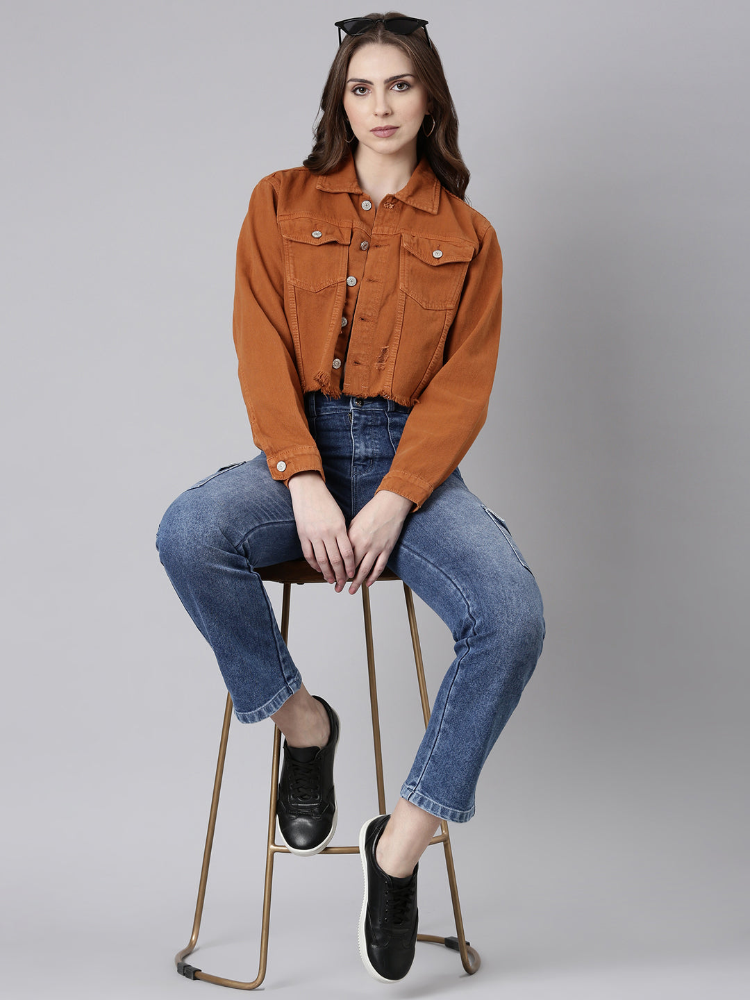 Rust denim jacket store