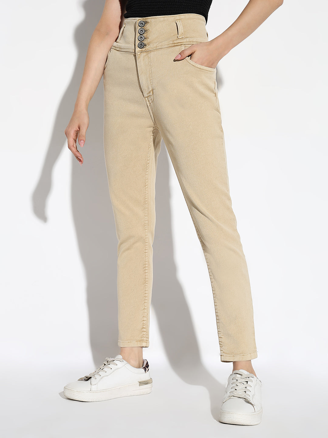 Women Beige Slim Fit Jeans