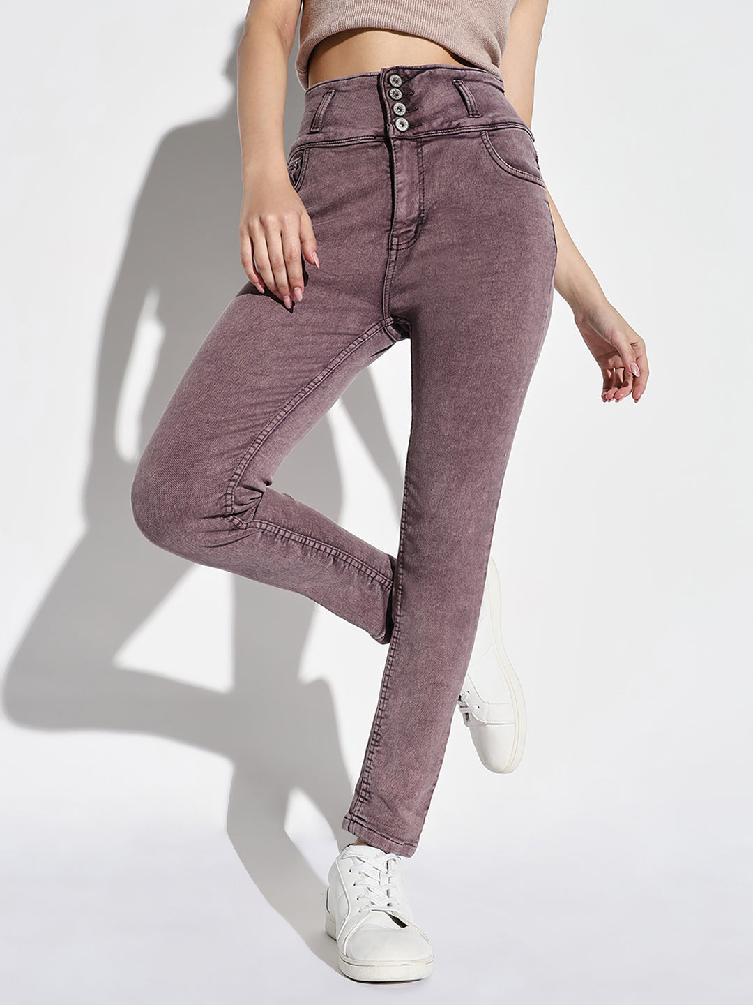 Women Purple Slim Fit Jeans