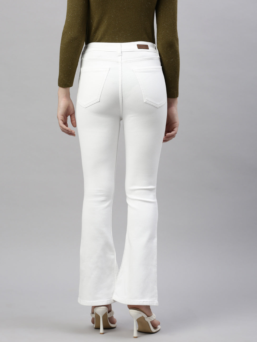 Women White Bootcut Jeans