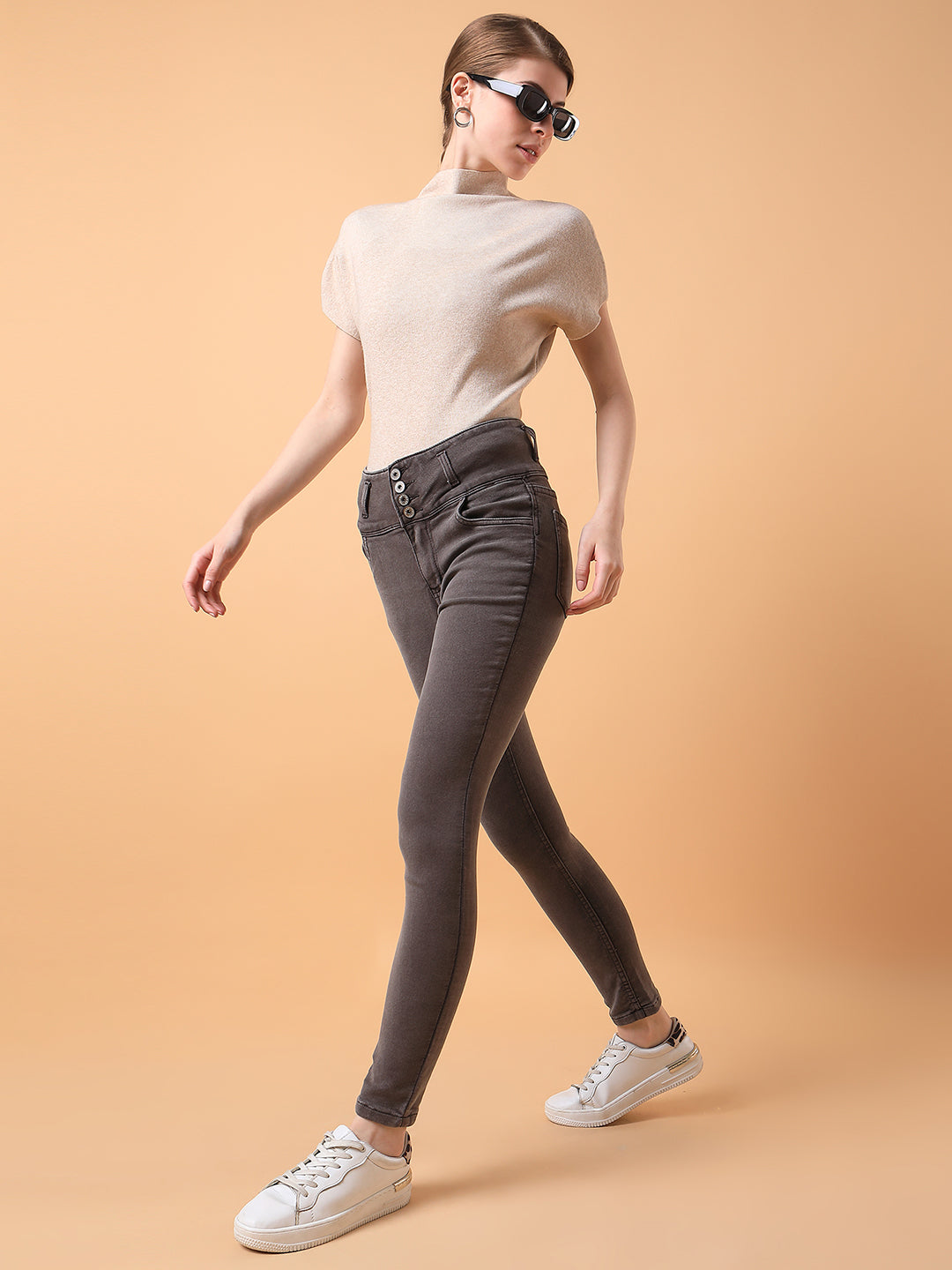 Women Brown Straight Fit Jeans