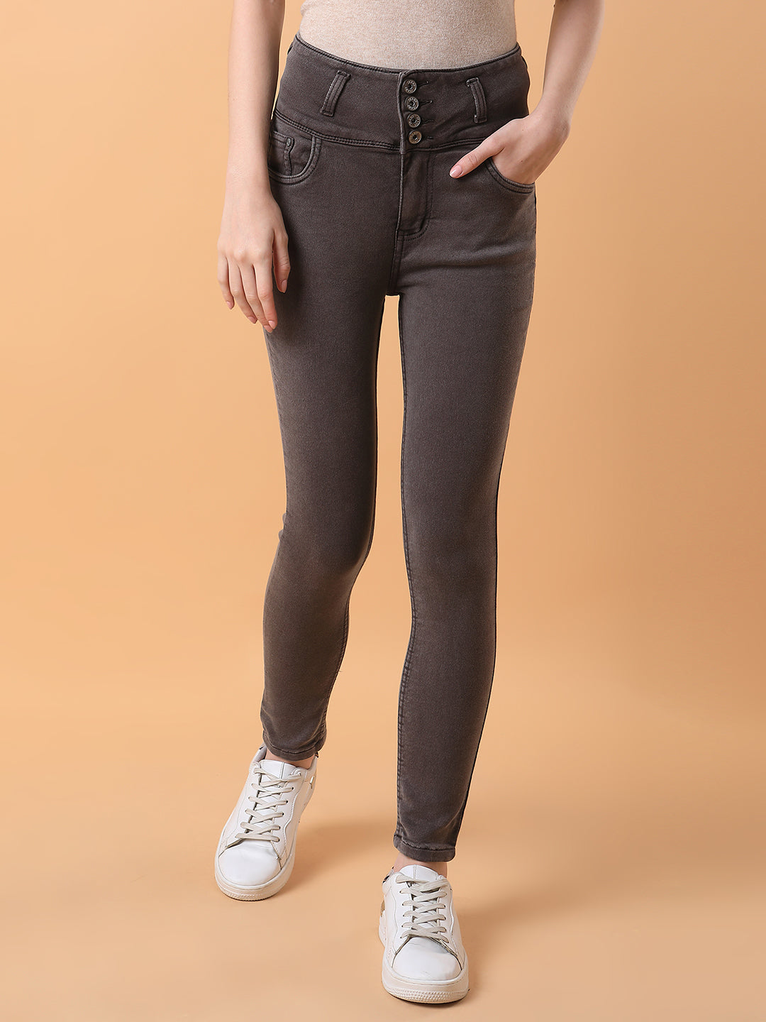 Women Brown Straight Fit Jeans