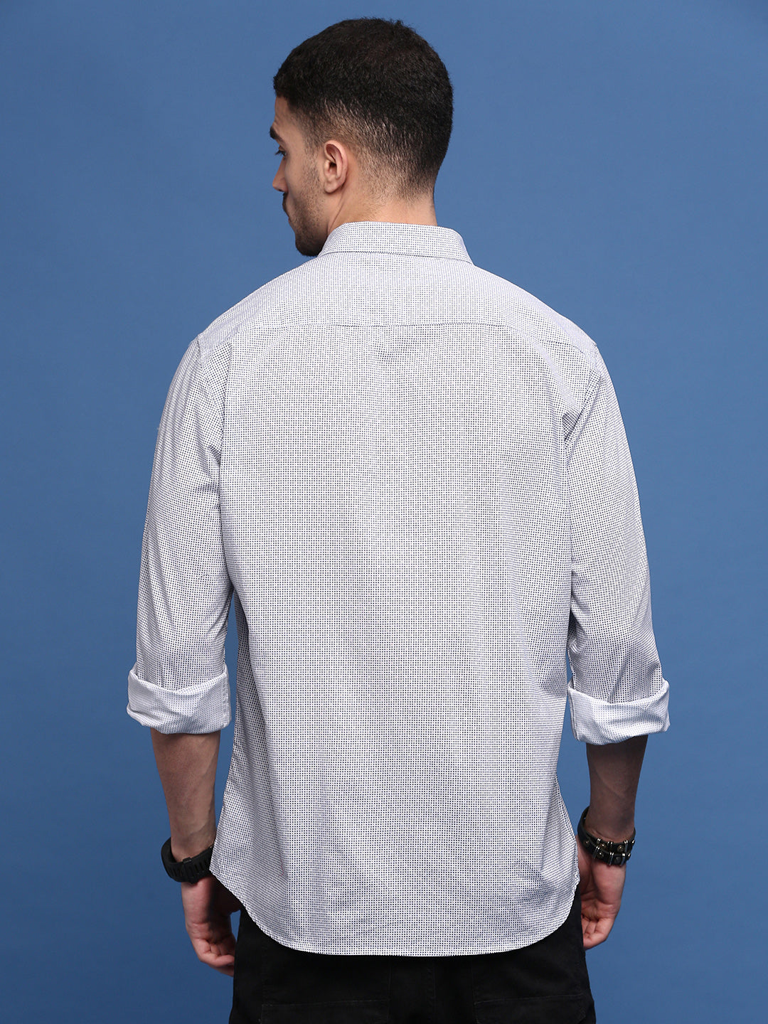 Men White Graphic Slim Fit Shirt