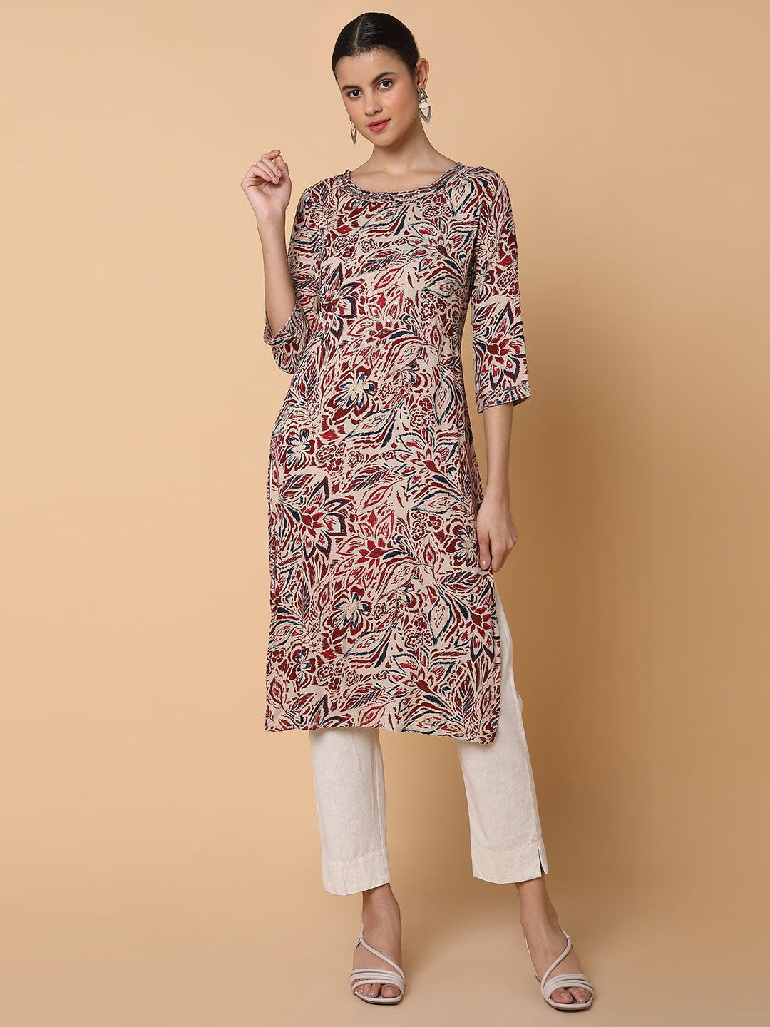 Women Floral Multi Straight Kurta