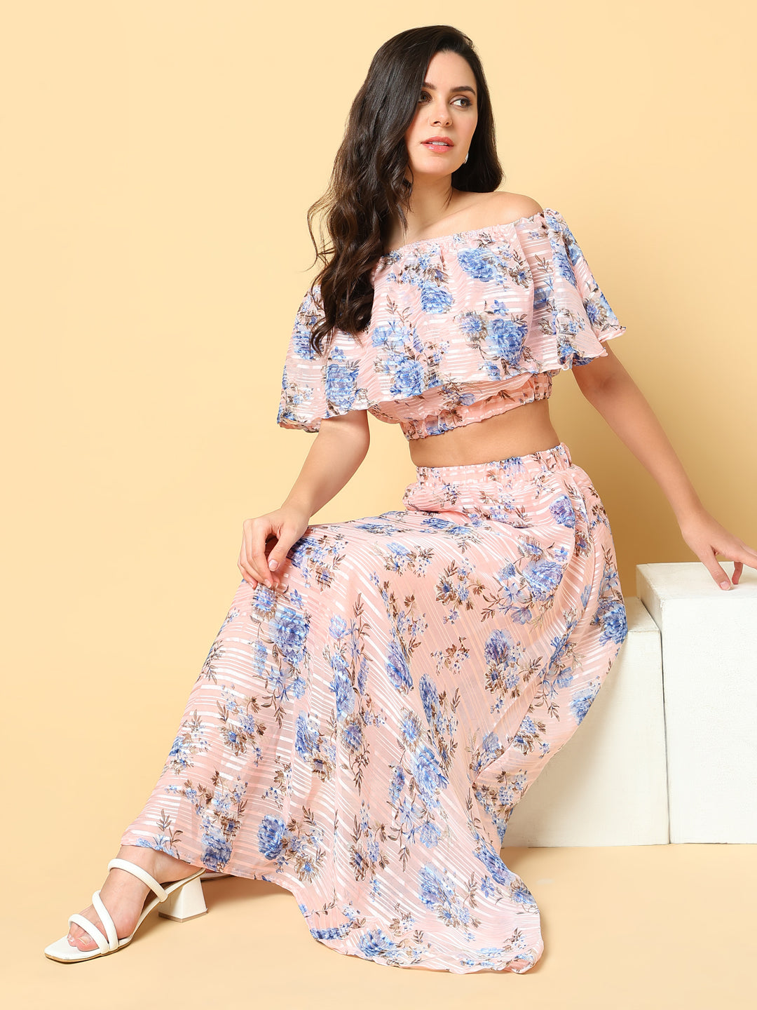 Women Pink Printed Co Ords Set