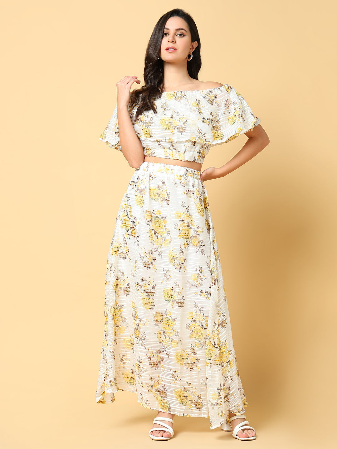 Women Yellow Printed Co Ords Set