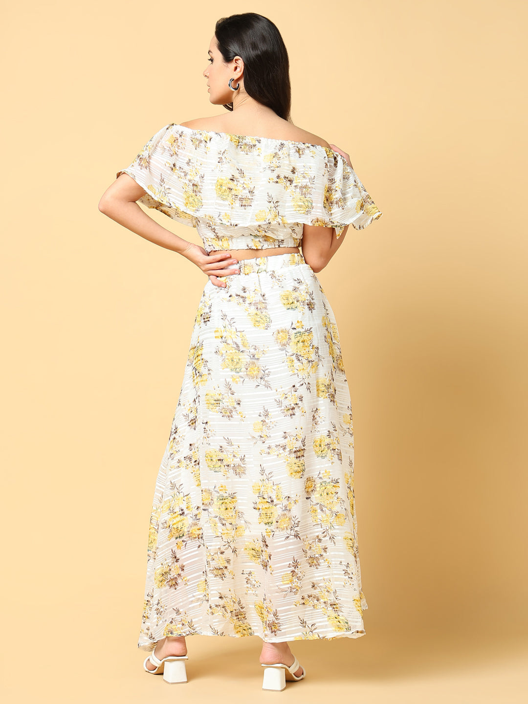 Women Yellow Printed Co Ords Set