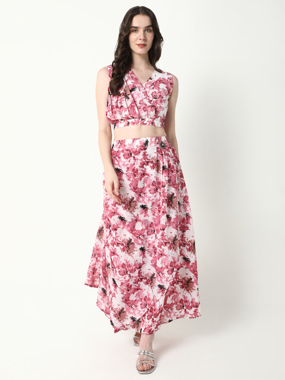 Women Pink Printed Co Ords Set