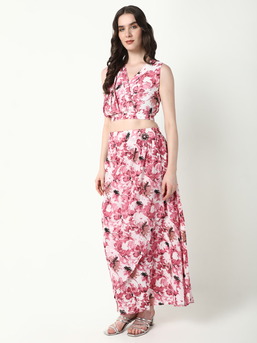 Women Pink Printed Co Ords Set